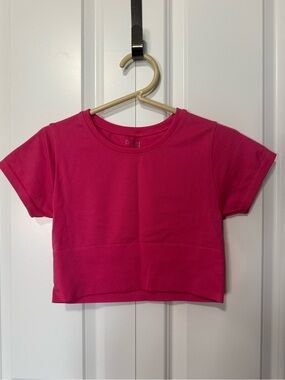 Offline by aerie Hot Pink Short-Sleeve Crop Tee- S NWOT